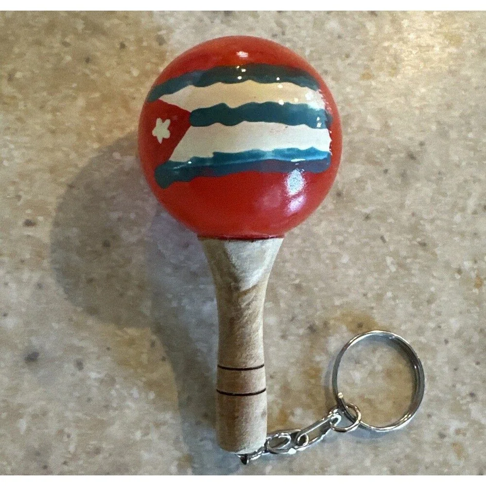 VTG Keychain Souvenir Cuba Sound RATTLE Cuban vacation trinket stocking stuffer